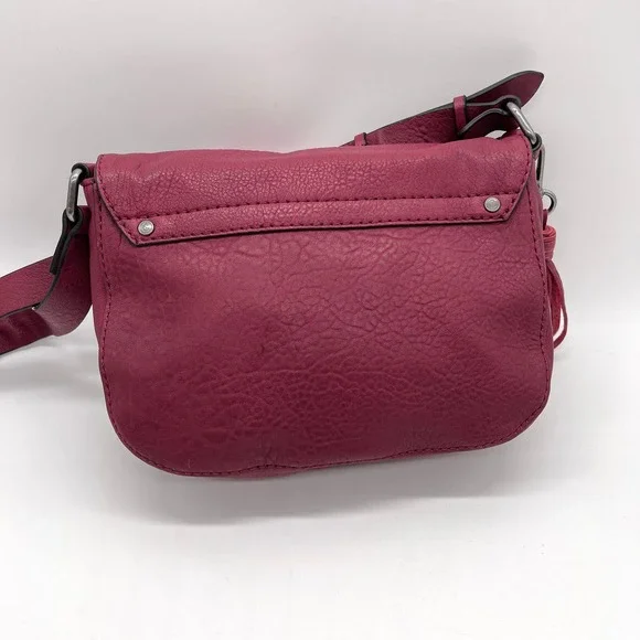 TREASURE AND BOND Leather Crossbody bag Womens Maroon Pebbled Tassel - Picture 3 of 12